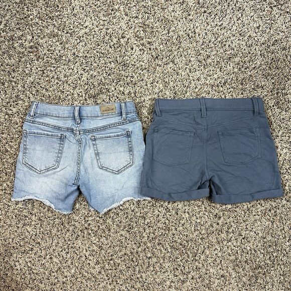Jordache Wonder Nation Girls Set of Two Blue Denim Shorts Sz M 7-8 Distressed - Picture 2 of 9